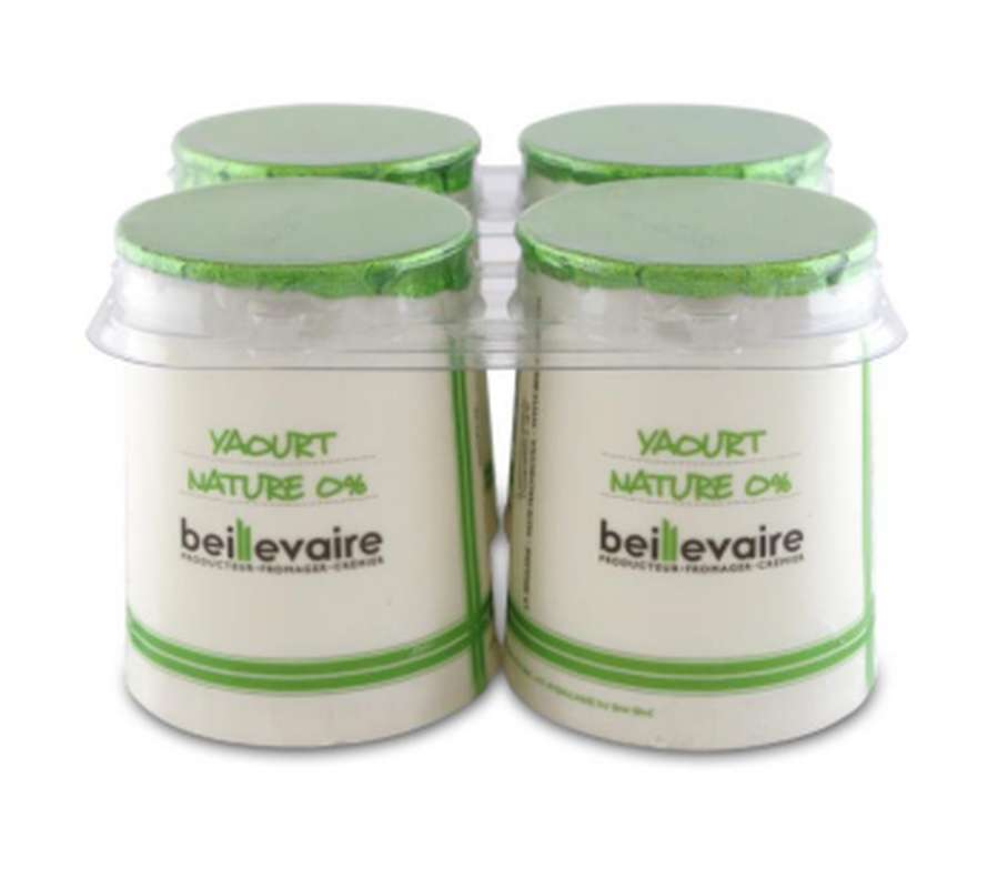 Yaourt fermier nature 0% bio Beillevaire 125g x 4