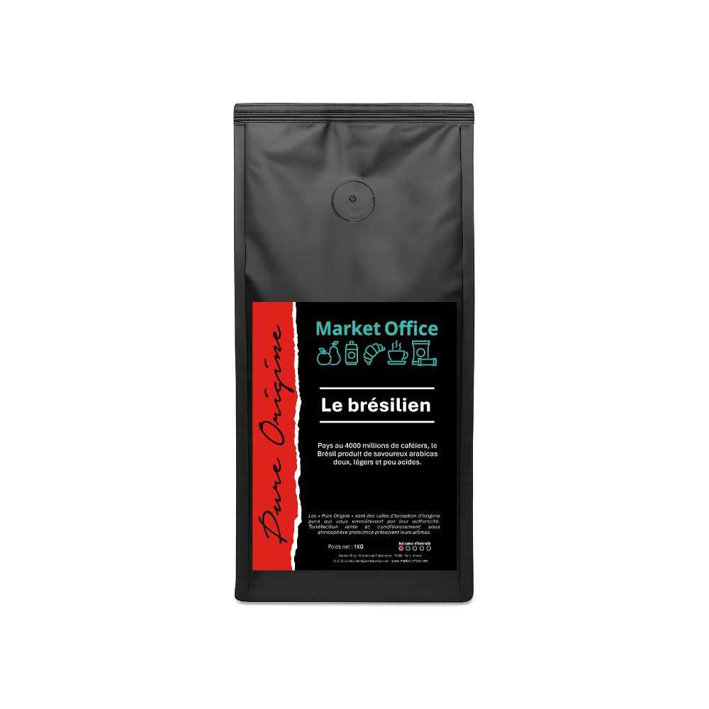 Café en grain Pure Origine Le Brésilien Market Office 1 kilo