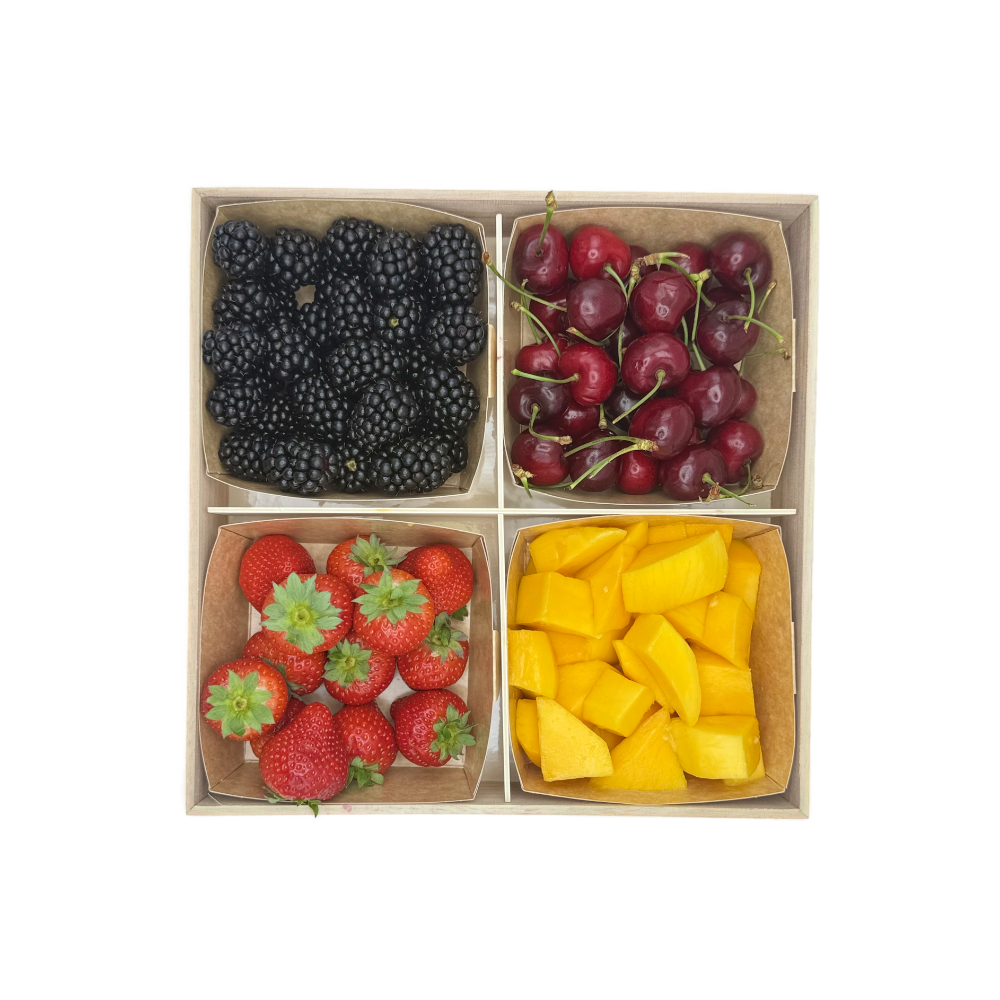 Le petit écrin de fruits plateau de 4 fruits frais de saison - fraîcheur estivale