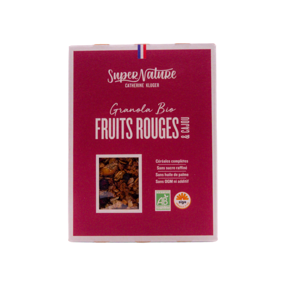 Granola fruits rouges et cajou bio SuperNature Catherine Kluger 350gr