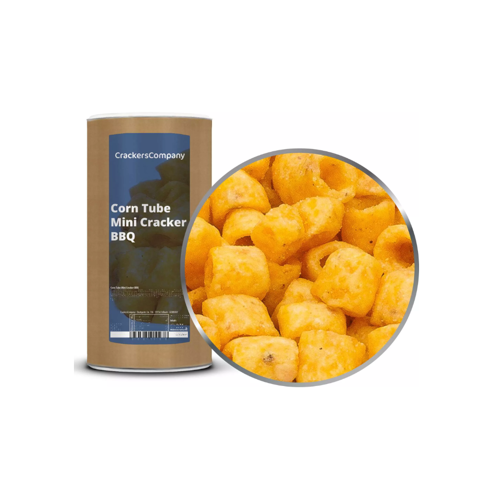 Tube de mini cracker de maïs au goût BBQ Crakers Company 350gr