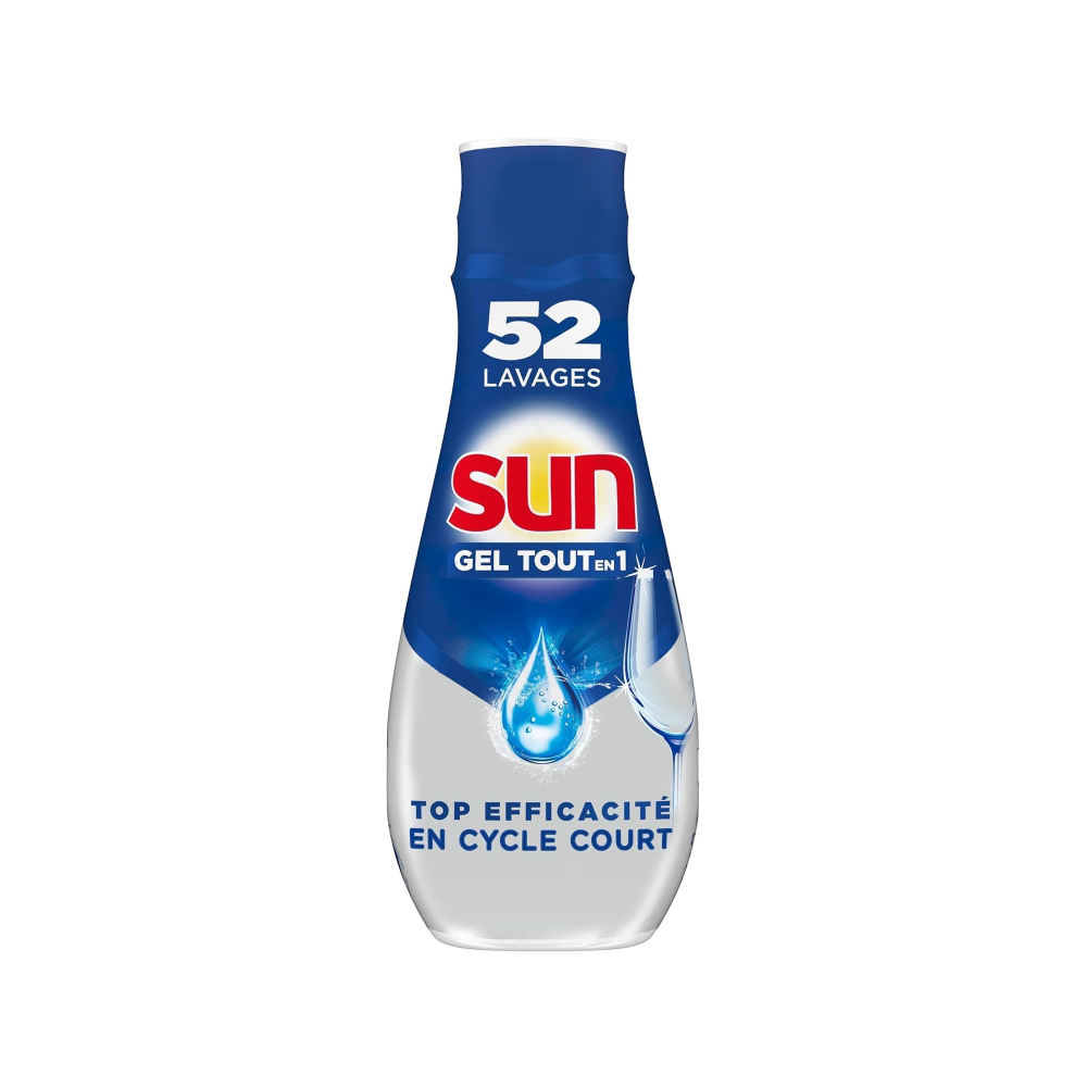 Gel lave vaisselle turbo tout en un Sun 52 doses 900ml