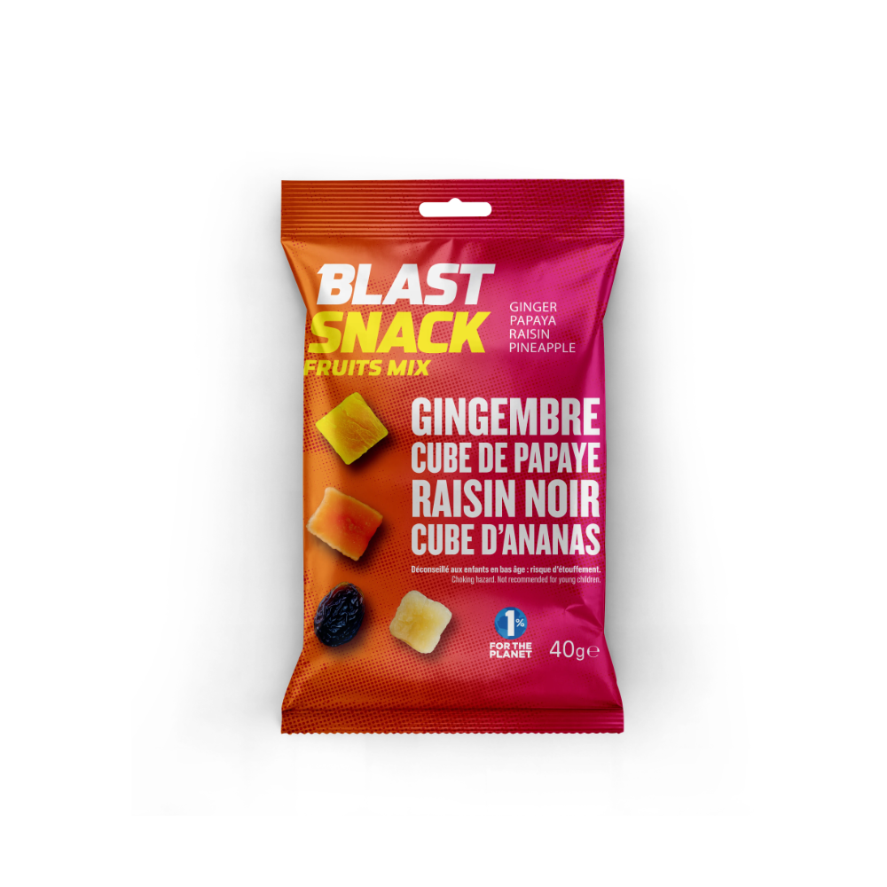 Mix énergisant papaye gingembre raisins noirs ananas Blast Snack 40gr x 15