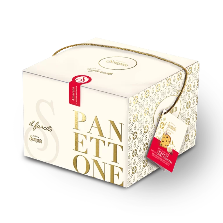 Panettone aux cerises Amarena et farci à la crème patissière 1kg 