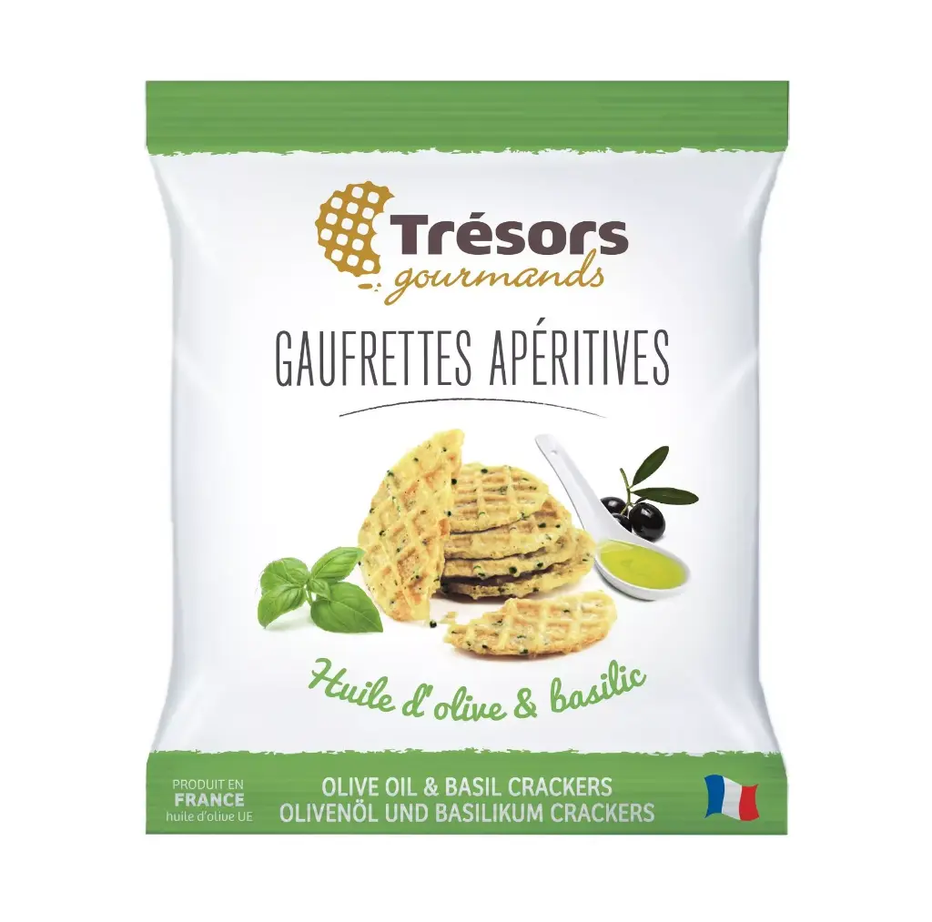 Mini sachet gaufrettes Olive & Basilic 10gr