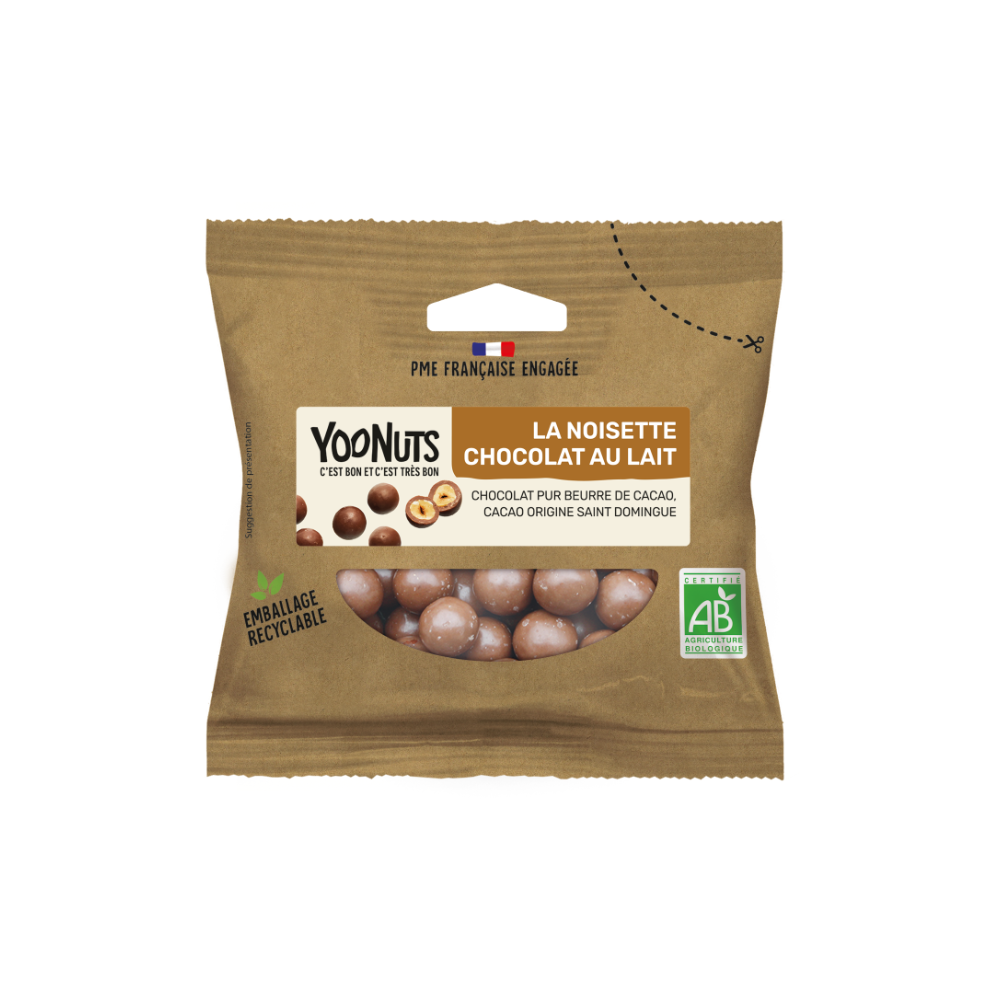 La noisette chocolat au lait bio Yoonuts 40gr