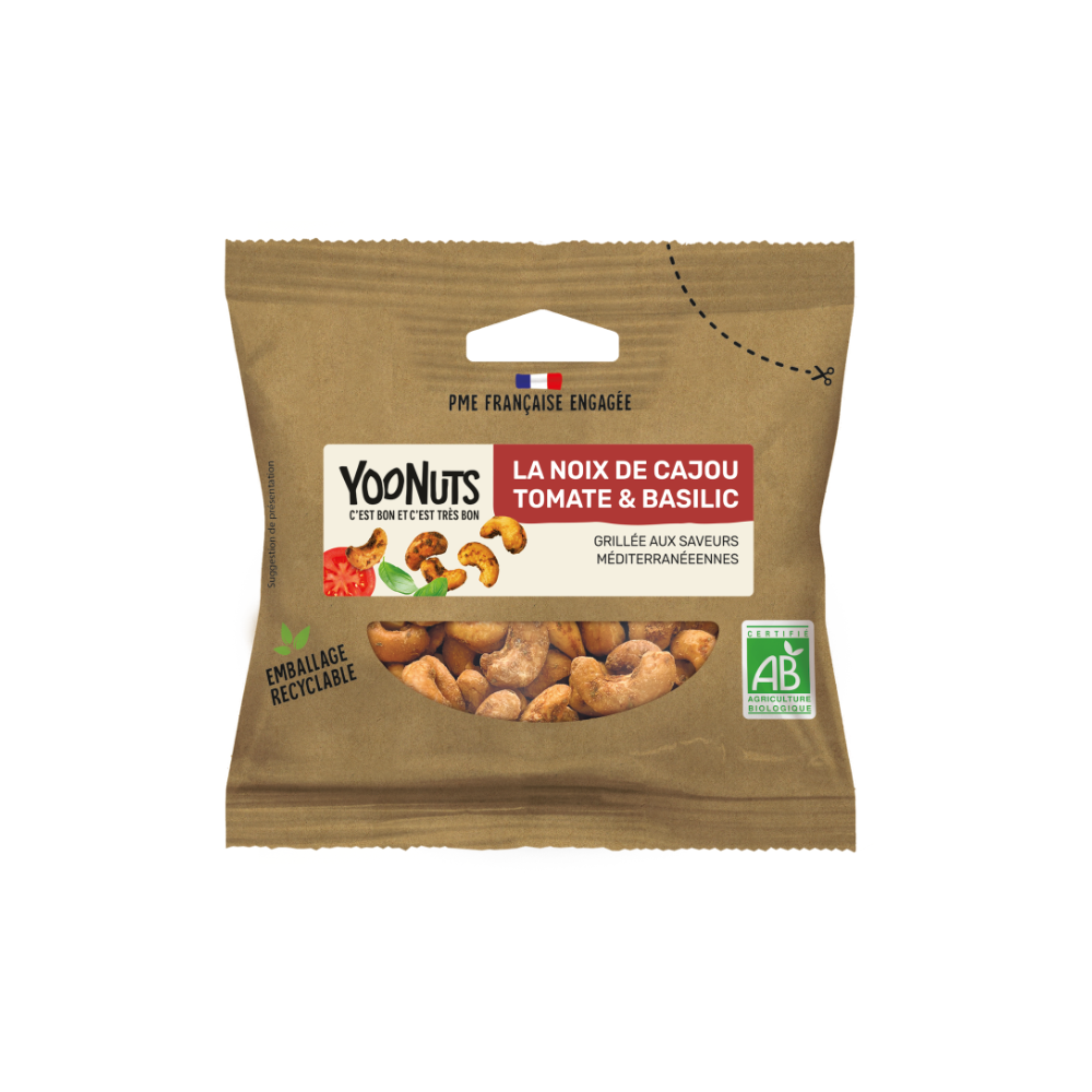 La noix de cajou tomate et basilic bio Yoonuts 40gr