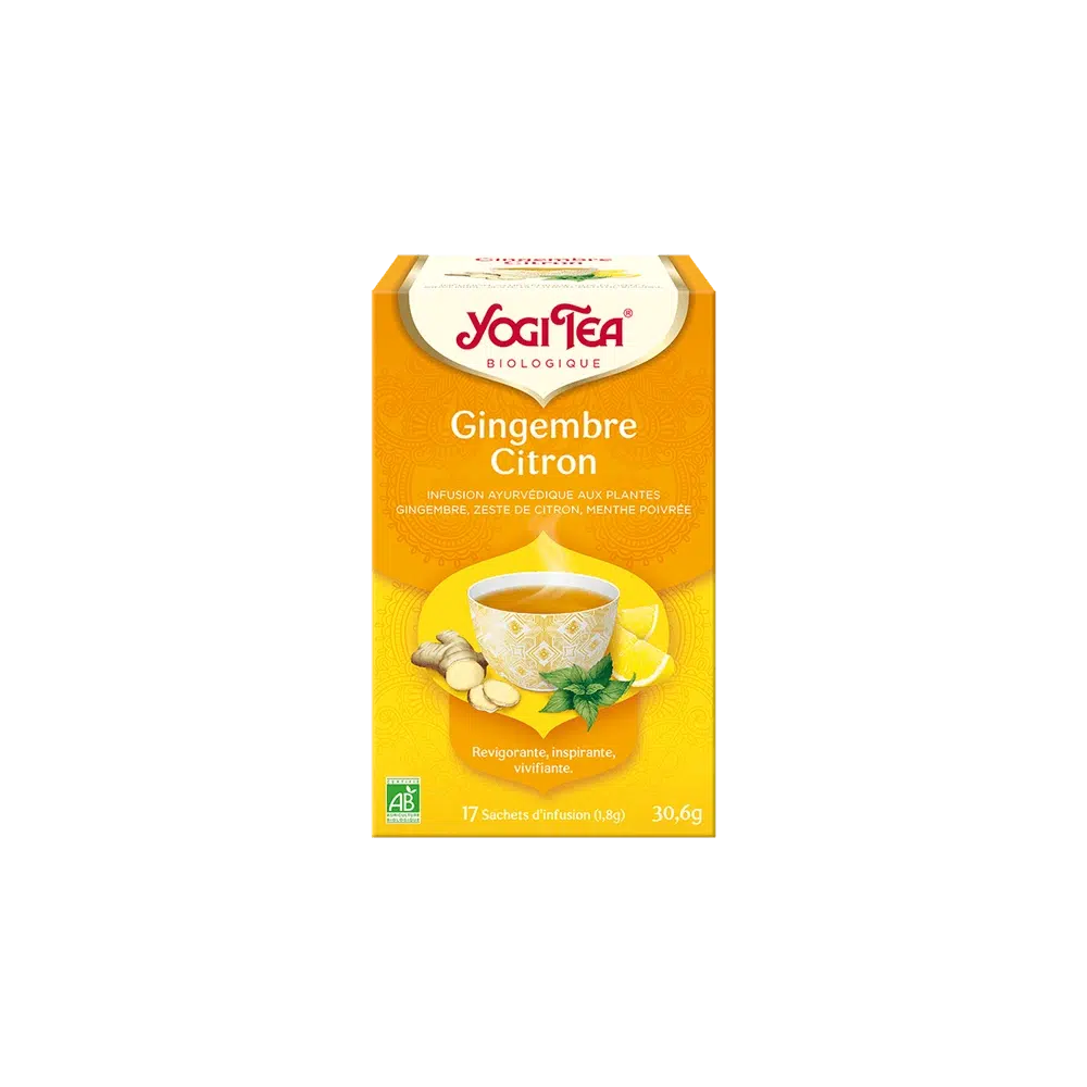 Infusion gingembre citron bio Yogi Tea 17 sachets