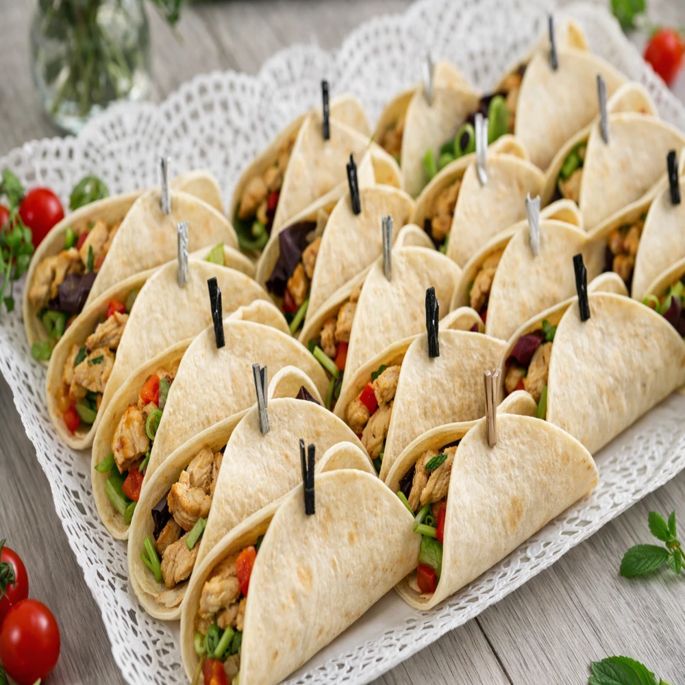 Wraps au poulet halal (plateau de 15 pièces)