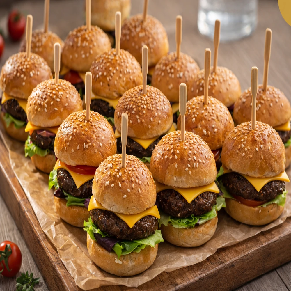 Mini burger à la viande hachée de bœuf Halal (Plateau de 15 pièces)