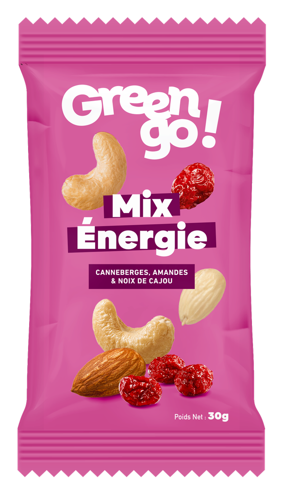 Mélange mix Energie cranberries, amandes & noix de cajou 30gr 