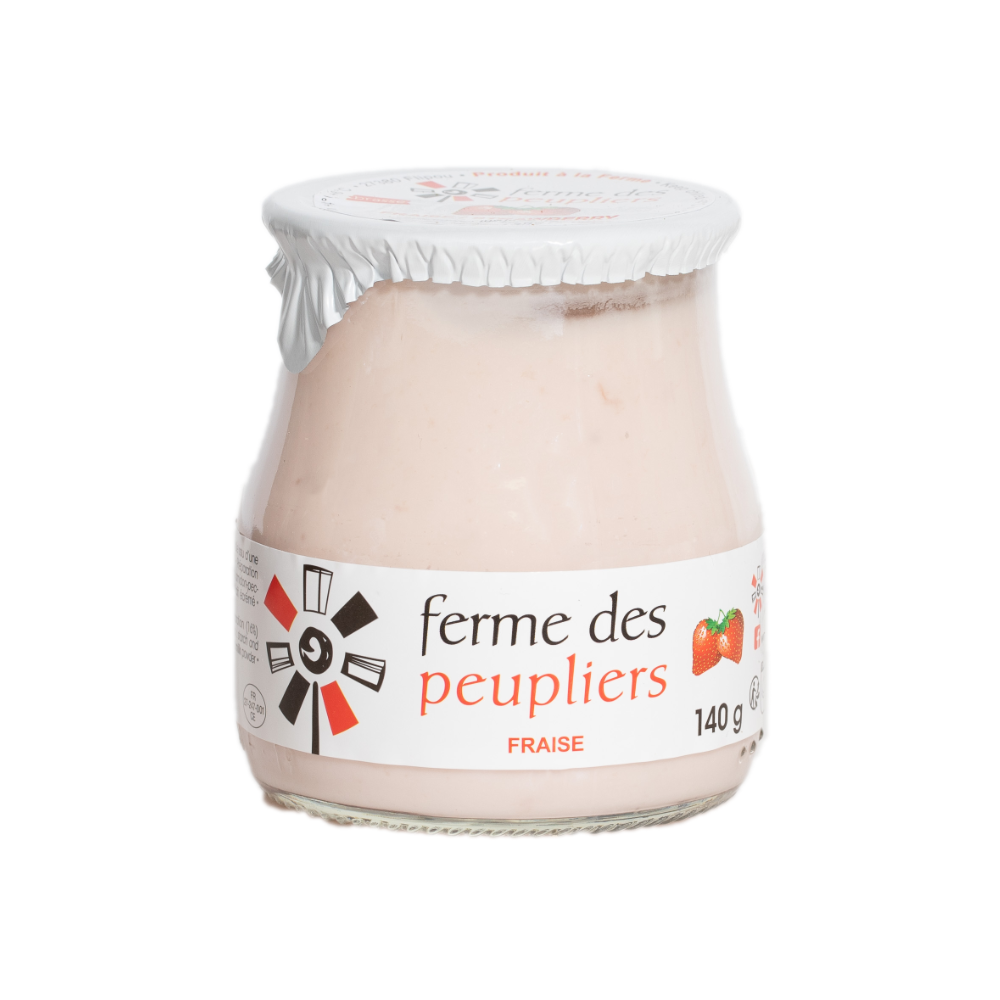 Yaourt brassé fraise 140gr Ferme des Peupliers