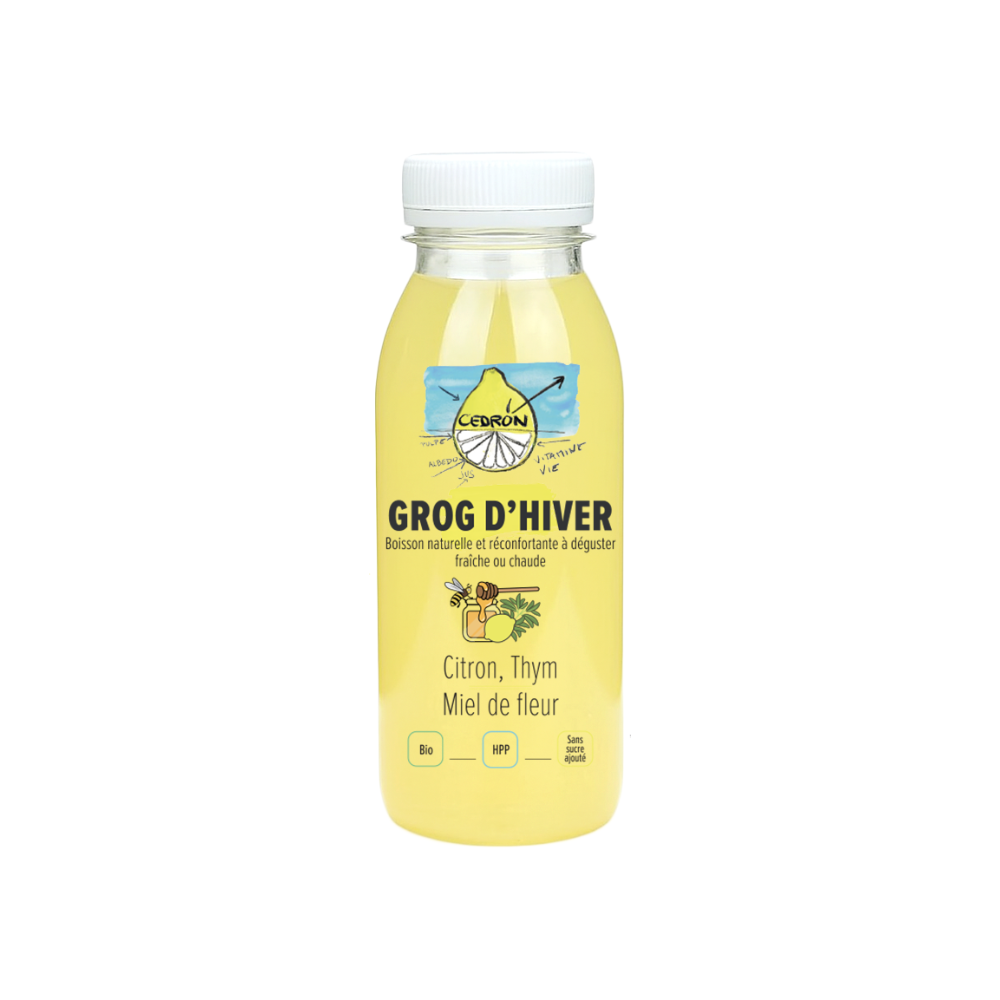 Citronnade grog d'hiver thym et miel bio Cedron 25cl x 8