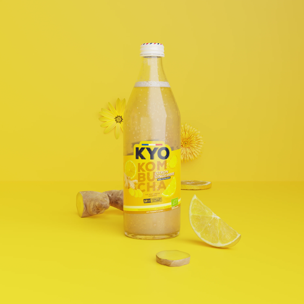 Kyo kombucha citron gingembre bio 33cl x 12