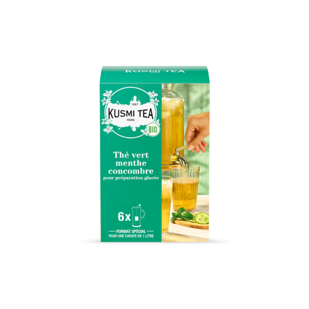 Préparation thé vert glacé menthe concombre bio Kusmi Tea x 6 sachets   