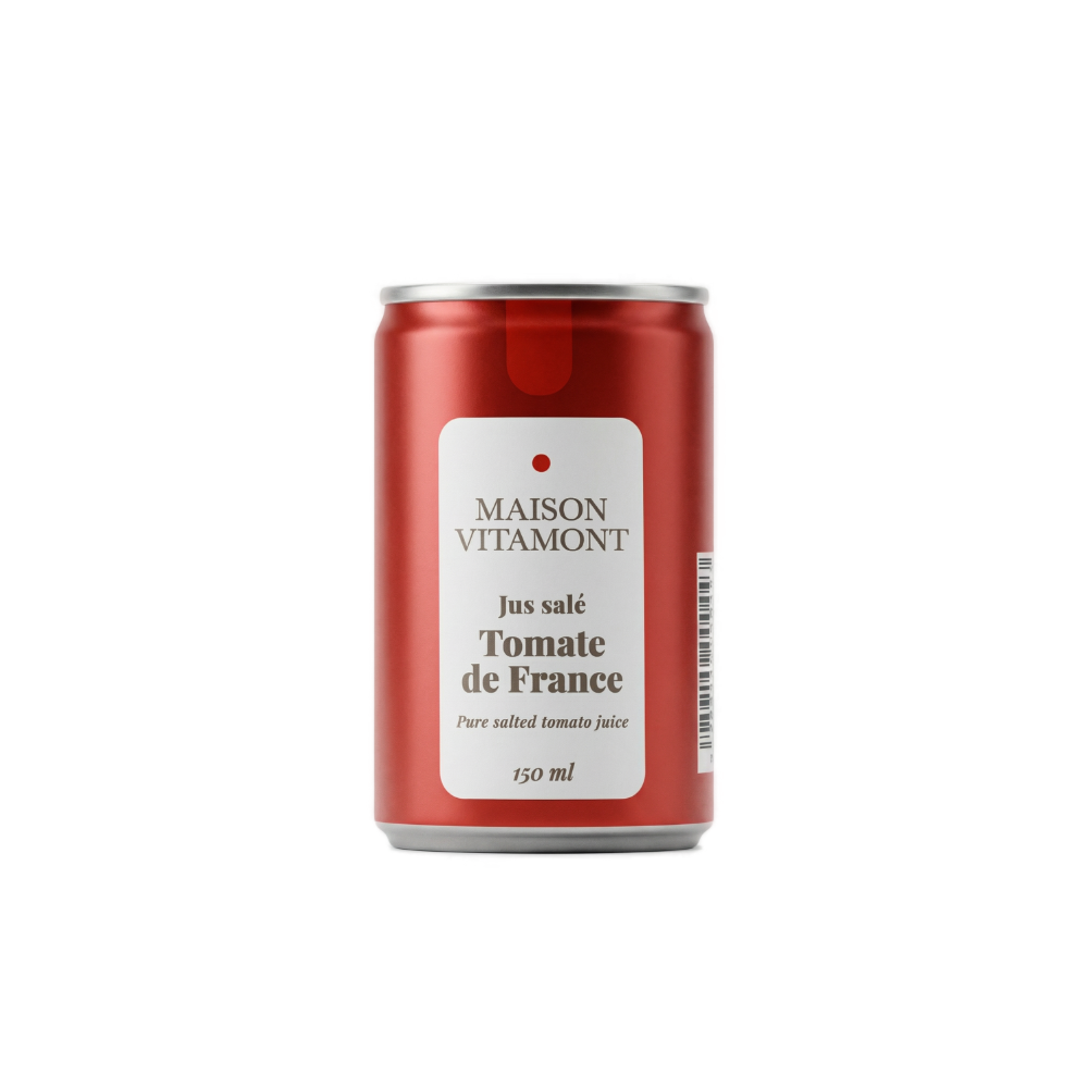 Jus de tomate de France salé bio Maison Vitamont en canette de 15cl x 24  