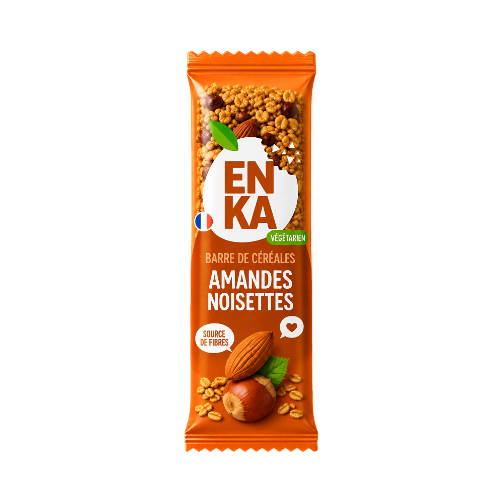 Barre de céréales amandes noisettes Enka 30 pièces de 40gr