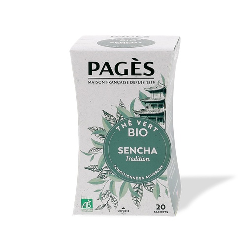 [0870] Thé vert sencha tradition bio Pagès 20 sachets