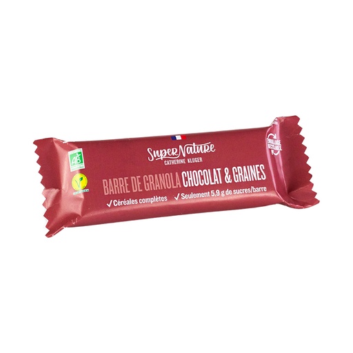 [3140] Barre de granola chocolat et graines bio SuperNature  20 pièces de 40gr