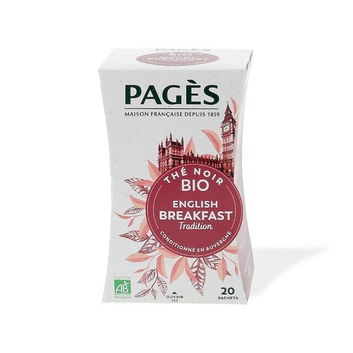 [3157] Thé noir english breakfast bio Pagès 20 sachets