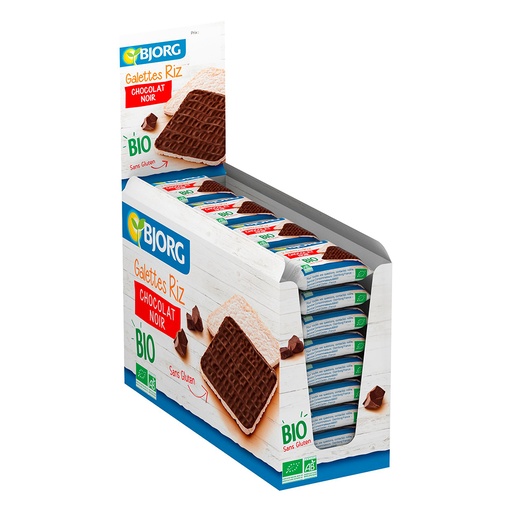 [5054] Galette de riz au chocolat noir bio Bjorg 36 sachets de 2 pièces