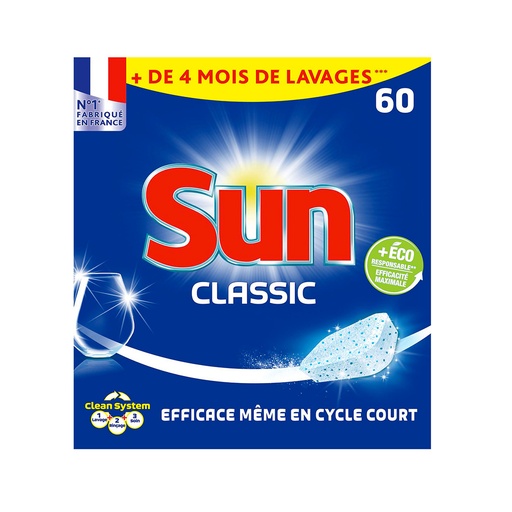 [5063] Tablettes lave vaisselle classic Sun 60 doses