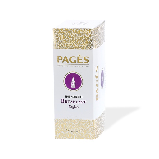 [5124] Thé noir breakfast Ceylan bio Prestige du Monde Pagès 24 sachets