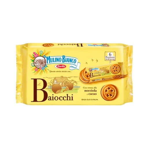 [5394] Biscuits fourrés aux noisettes et cacao Mulino Bianco 336gr