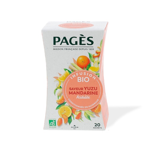 [5398] Infusion yuzu mandarine bio Pagès 20 sachets