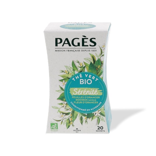 [5515] Thé vert sérénité bio Pagès 20 sachets