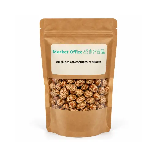 [rec-fru-5611] Arachides caramélisées et sésame sachet de 500gr