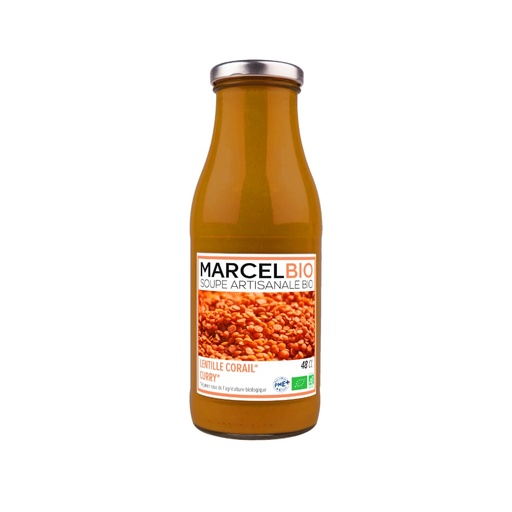 [5710] Soupe artisanale bio aux lentilles corail et curry Marcel Bio 48cl