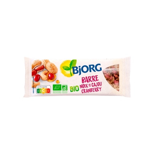 [5730] Barre noix de cajou cranberry bio Bjorg 25gr x 30
