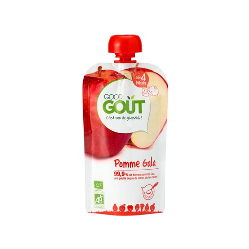 [5767] Compote pomme gala bio Good Gouter 10 pièces de 120gr