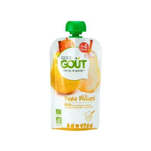 [5768] Compote poire williams bio Good Gouter 10 pièces de 120gr
