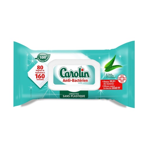 [5782] Lingettes antibactériennes Carolin sachet de 160 lingettes