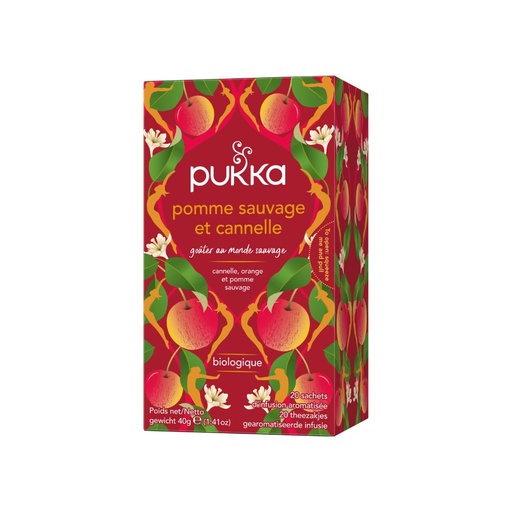 [6090] Infusion pomme sauvage et cannelle bio Pukka 20 sachets