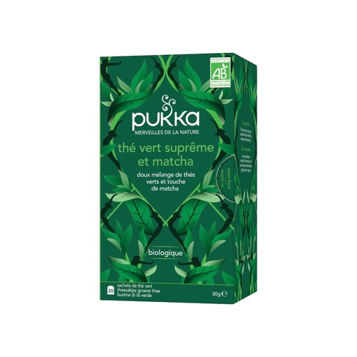 [6092] Thé vert suprême et matcha bio Pukka 20 sachets