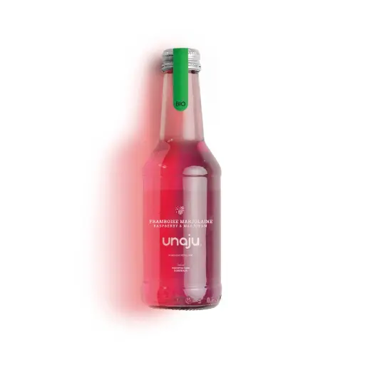 [5948] Boisson pétillante infusée framboise marjolaine bio Unaju 25cl x 12