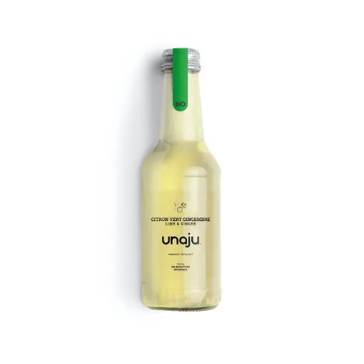 [5949] Boisson pétillante infusée citron vert gingembre bio Unaju 25cl x 12