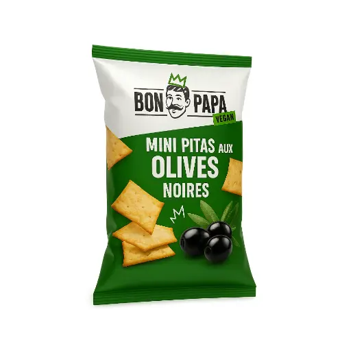 [5968] Mini Pitas aux olives noires Bon Papa 30gr