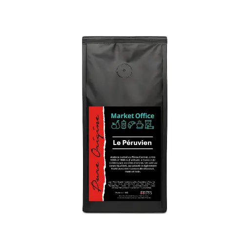 [5973] Café en grain Pure Origine Le Péruvien Market Office 1 kilo