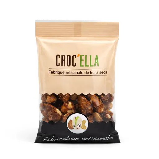 [5994] Amandes caramelisées aux marrons Croc'Ella sachet 40gr