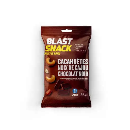 [6215] Mix énergisant noix de cajou cacahuètes chocolat noir Blast Snack 35gr x 15