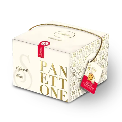 [6244] Panettone aux cerises Amarena et farci à la crème patissière 1kg 