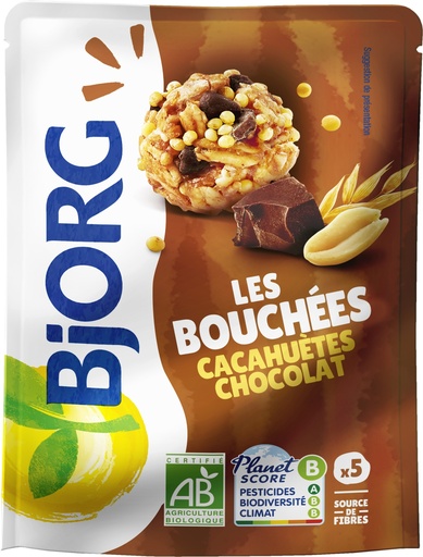 [6282] Bouchées céréales et graines cacahuète et chocolat Bjorg 30gr 