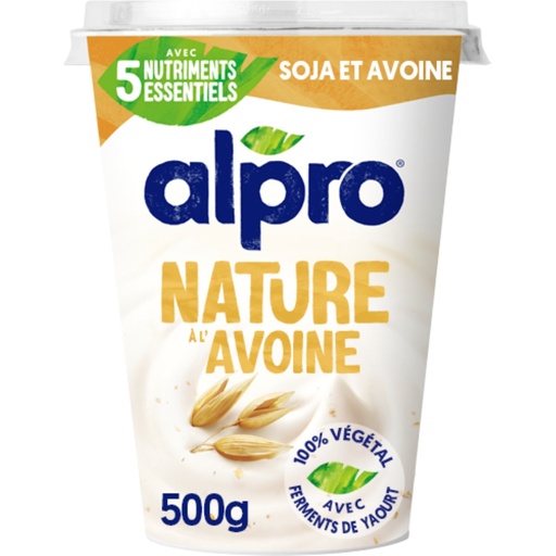 [6319] Yaourt nature à l'avoine au soja 500gr