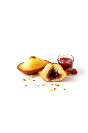 [6481] Madeleine fourrée fraise 56gr 5 pièces