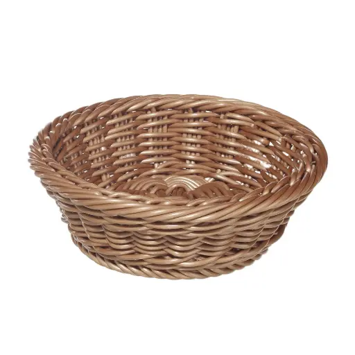 [6507] Corbeille à pain ronde marron 18cm x 5cm